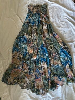 Misa Los Angeles Roksanda Multicolor Floral Paisley Maxi Skirt in Blue/Green